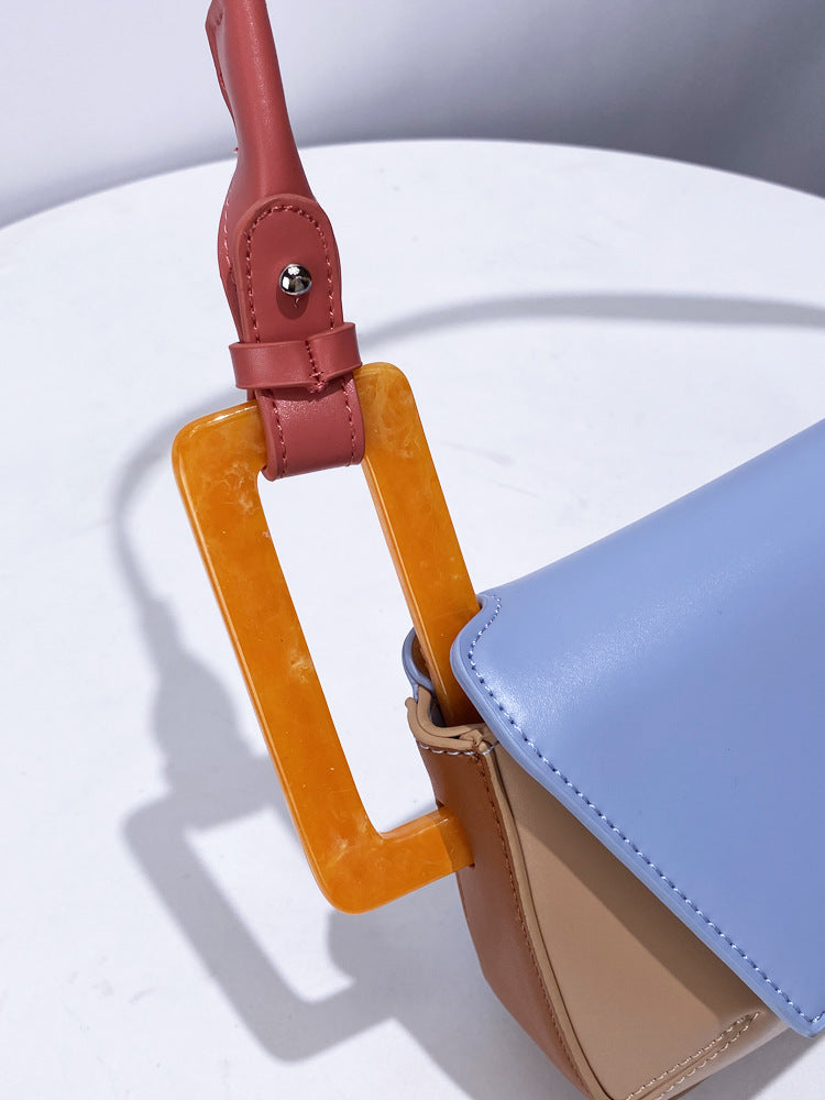Women's Patchwork Color-Block Shoulder Bag