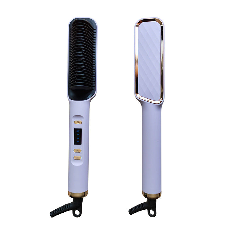 Purple Multifunctional Electric Hair Straightening Comb