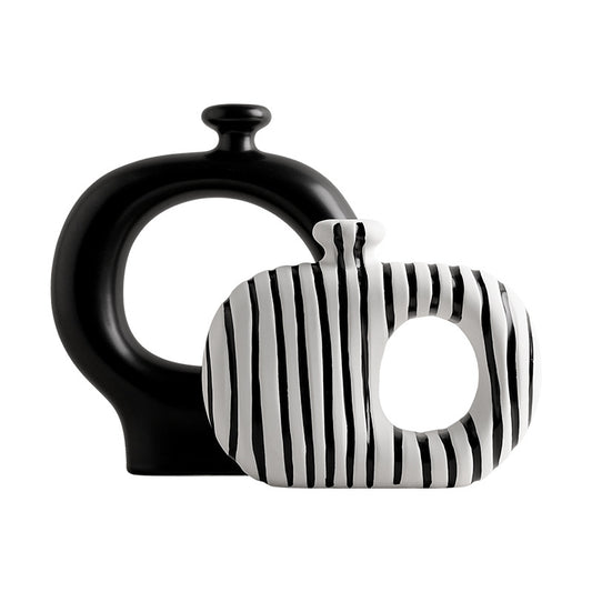 Monochrome Knot Ceramic Vase Home Decor