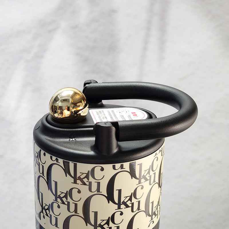 New Chanel style portable straw stainless steel vacuum cup girl retro fashion Cup young girl gift water Cup