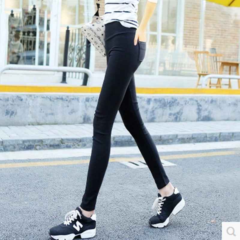 New Korean version fashion bare-legged pants women's pencil pants plus size pocket leggings women's clothing Yiwu manufacturer