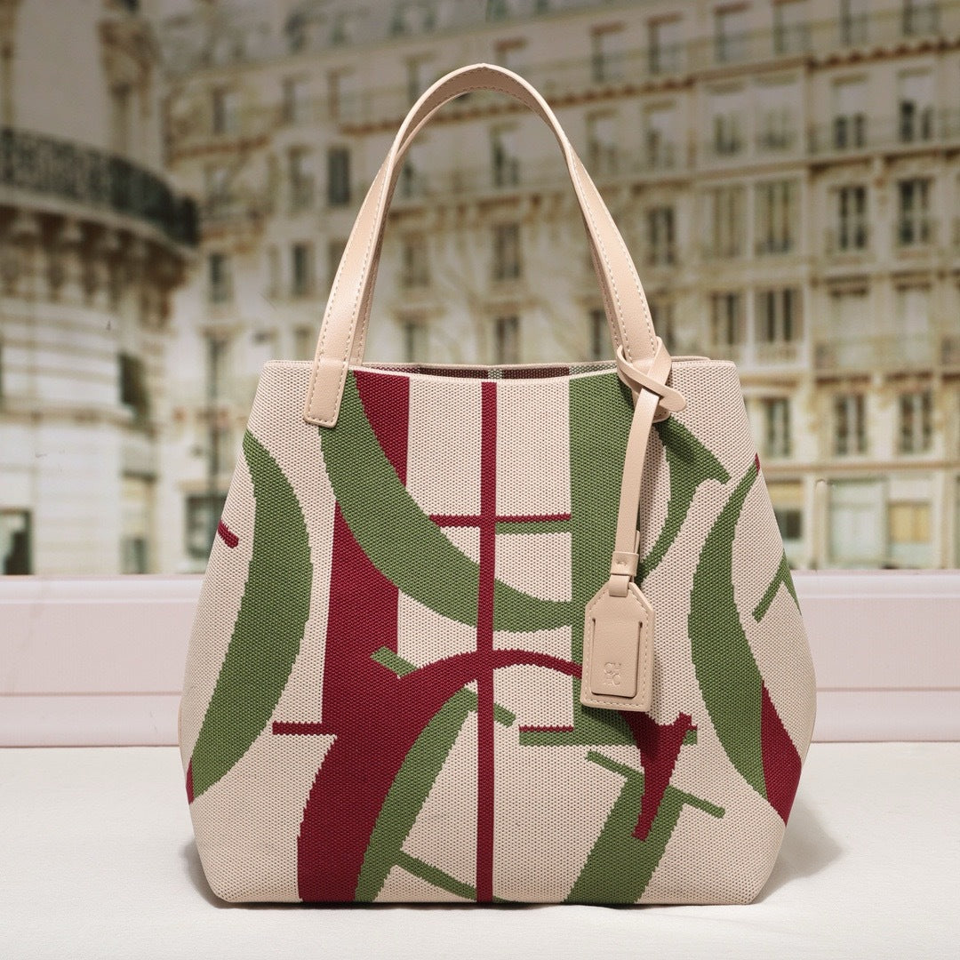 CHCH Niche Striped Large Capacity Bucket Bag