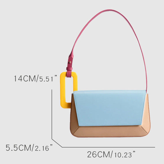 Women's Patchwork Color-Block Shoulder Bag