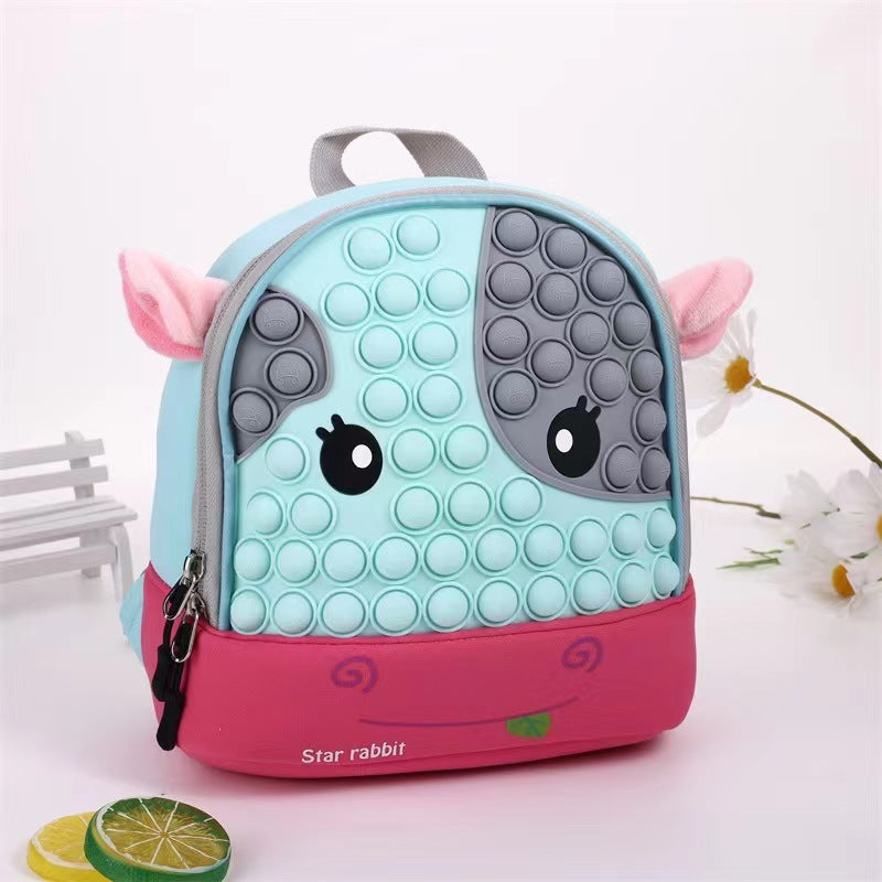 Cute Animal Pop It Fidget Silicone Kids Backpack