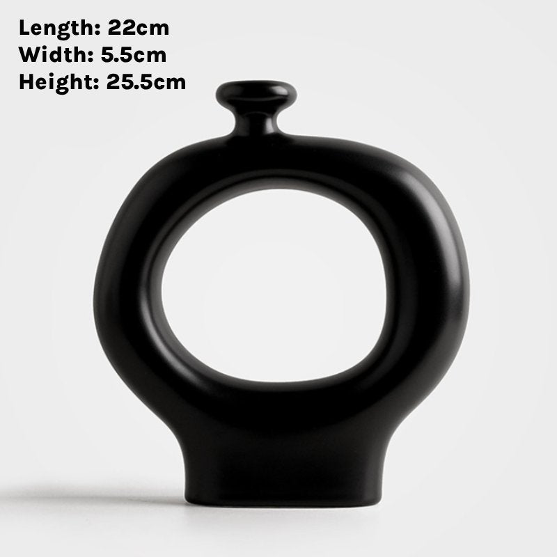 Monochrome Knot Ceramic Vase Home Decor