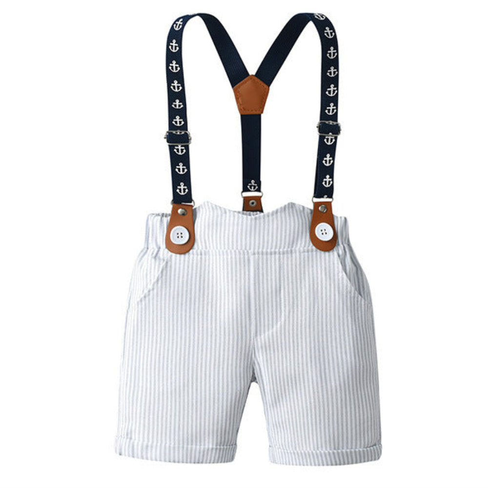 Little Gentleman Nautical Bow Tie & Suspender Outfit Set