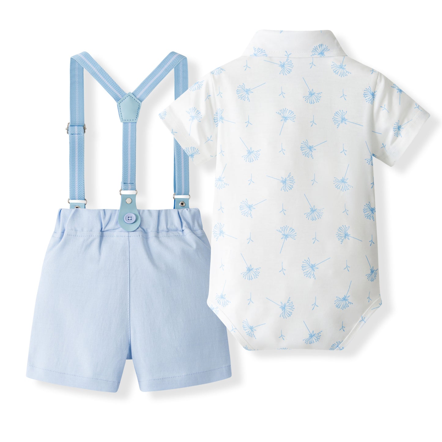 Boys' New Summer Party 3-Piece Suspenders & Shorts Set