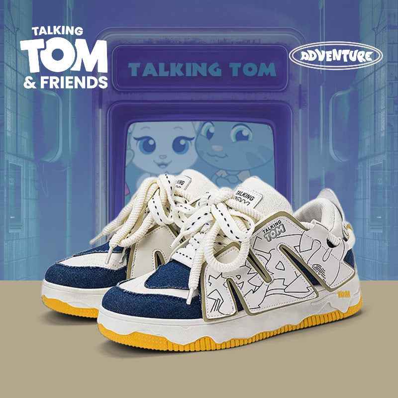 TALKING TOM | Graffiti Casual Sneakers - Blue/Yellow