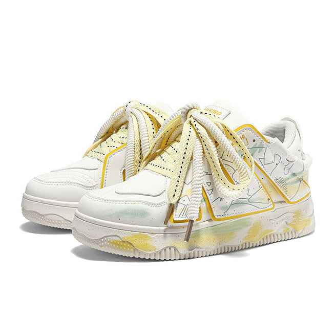 TALKING TOM | Graffiti Casual Sneakers - Yellow