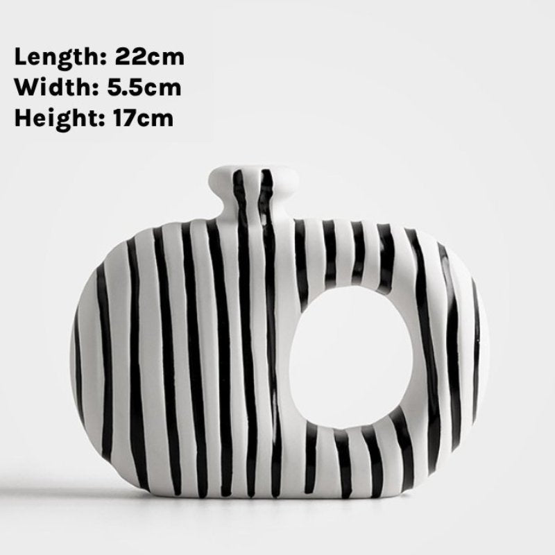 Monochrome Knot Ceramic Vase Home Decor