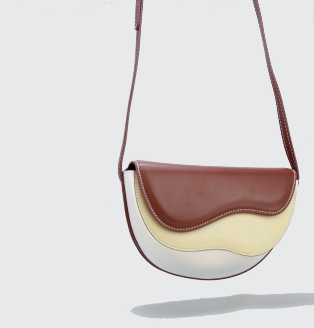 Curve Wave Crossbody Saddle Bag