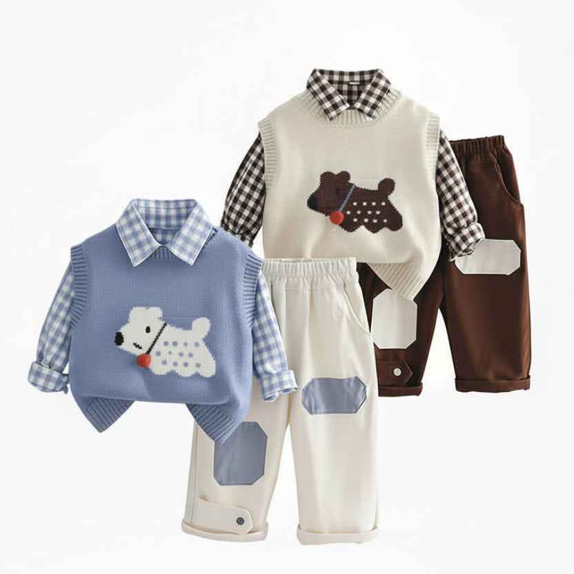 Boys Puppy Patch Outfit Set