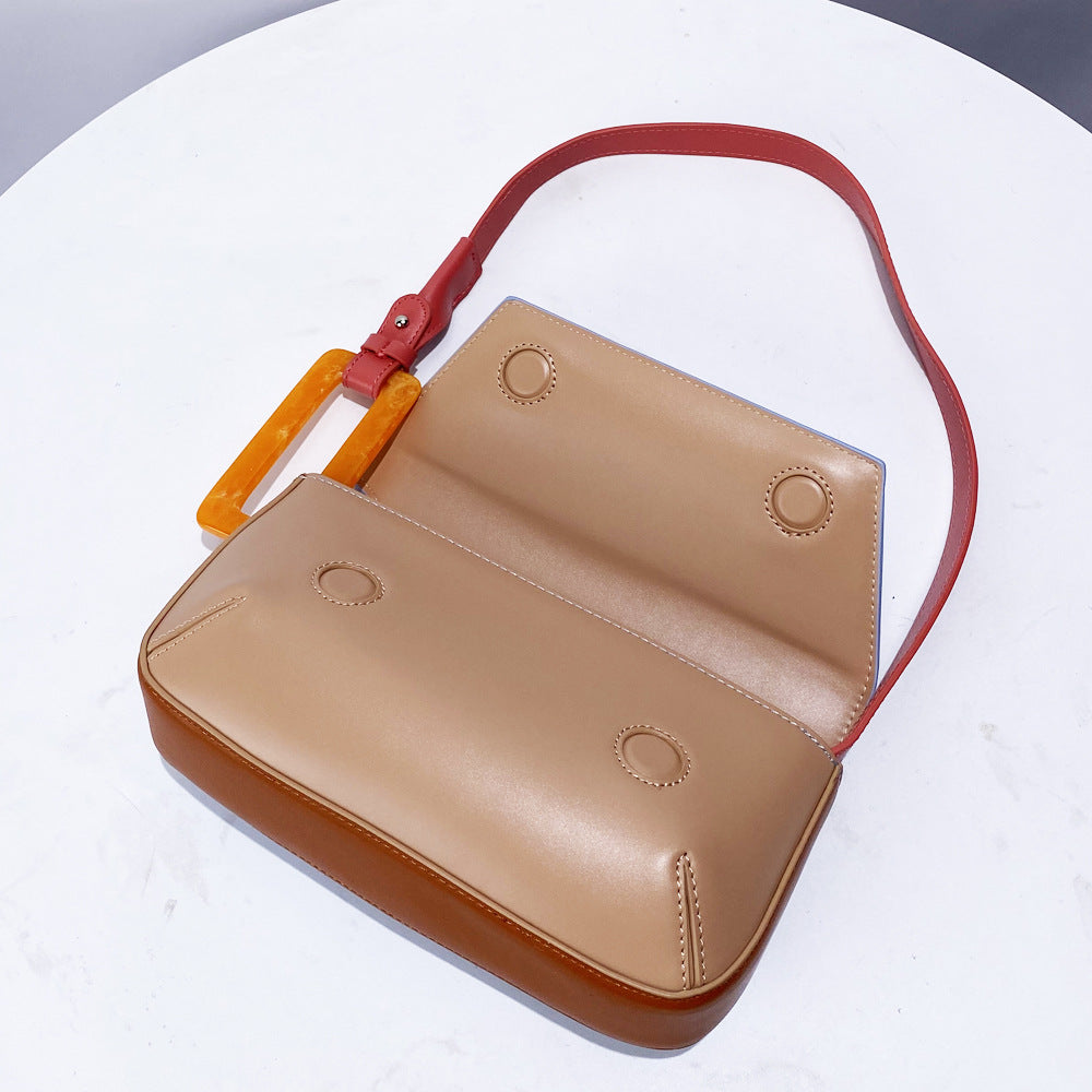 Women's Patchwork Color-Block Shoulder Bag