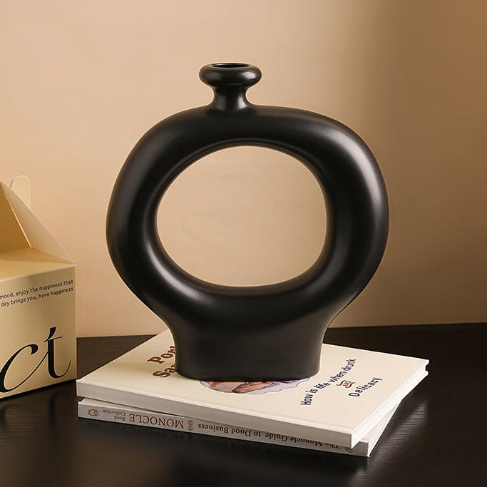 Monochrome Knot Ceramic Vase Home Decor