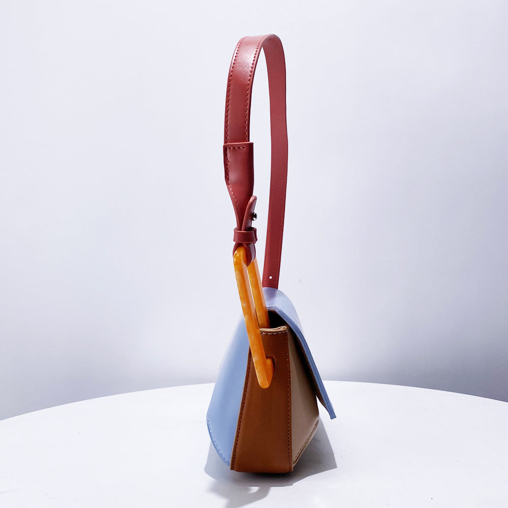 Women's Patchwork Color-Block Shoulder Bag