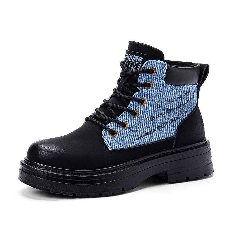 TALKING TOM | High-Top Script Rugged Boots - Black