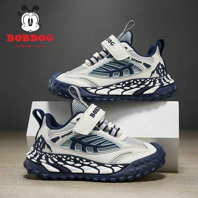 White/Blue Bobdog Lightweight Wear-Resistant Soft-Sole Casual Boy's Sneakers (Copy)