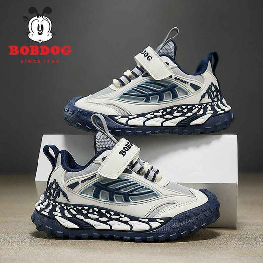 White/Blue Bobdog Lightweight Wear-Resistant Soft-Sole Casual Boy's Sneakers (Copy)
