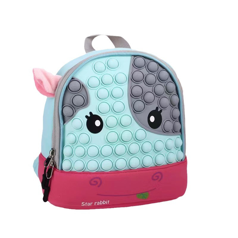 Cute Animal Pop It Fidget Silicone Kids Backpack