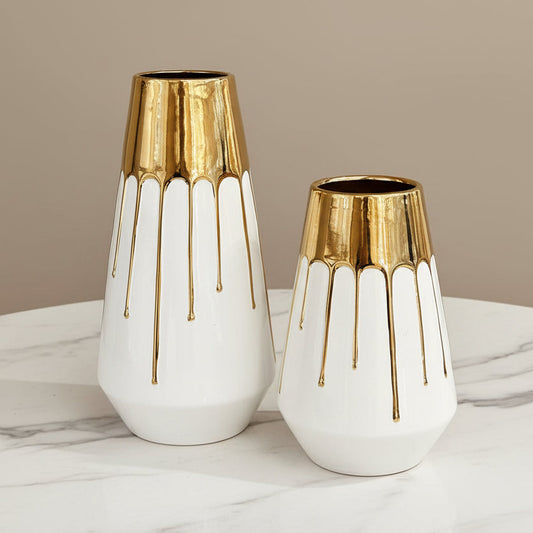 Home Decor Gilded Ceramic Vases
