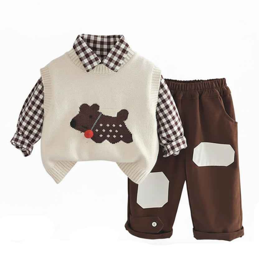 Boys Puppy Patch Outfit Set