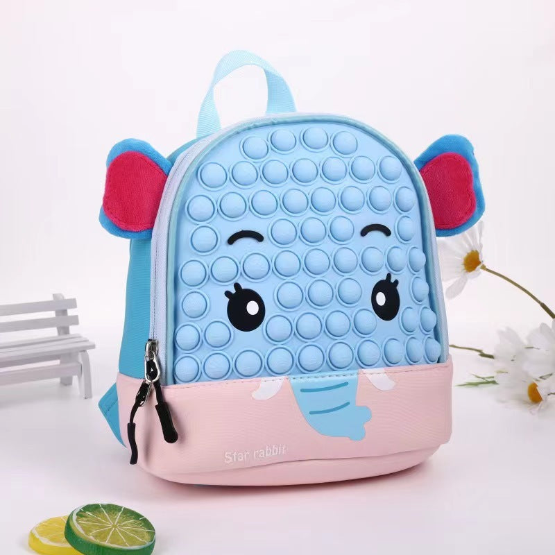 Cute Animal Pop It Fidget Silicone Kids Backpack