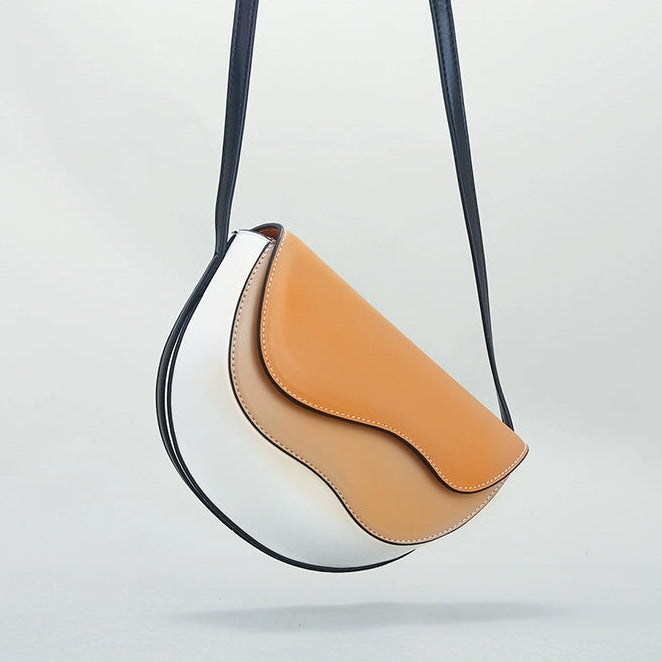 Curve Wave Crossbody Saddle Bag