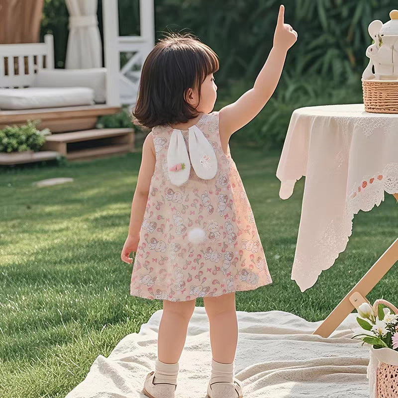 Girl's Bunny Dress Gauze Skirt 1-3Y