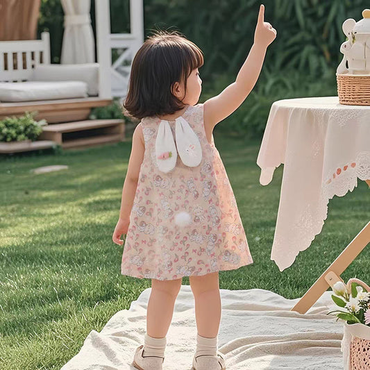Girl's Bunny Dress Gauze Skirt 1-3Y