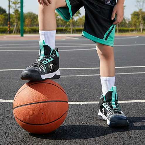 Children's Ocean Breeze High-Tops Basketball Shoes - Black