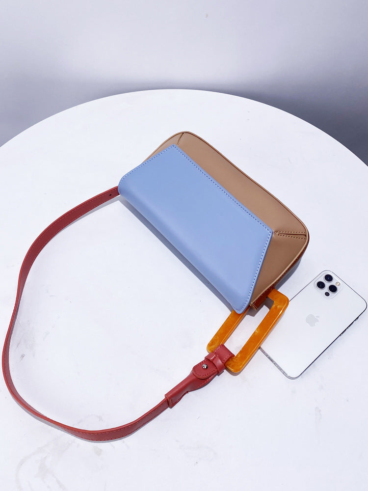 Women's Patchwork Color-Block Shoulder Bag