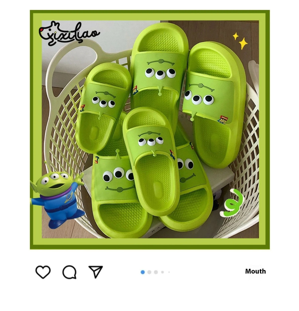 Alien Slippers Toy Story Alien Slippers - itzy bitsy