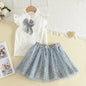 Girls Clothing Sets Sleeveless Blouse +  Skirt