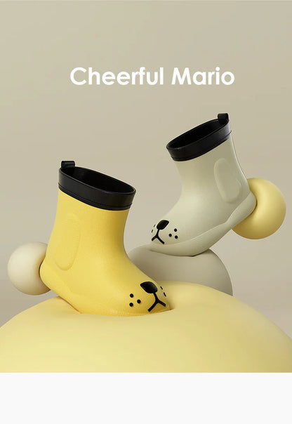 Cheerful Mario Rain Boots Shoes -Cute Puppy