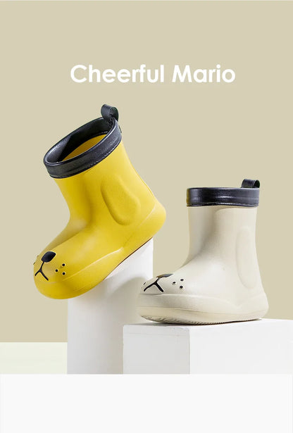 Cheerful Mario Rain Boots Shoes -Cute Puppy