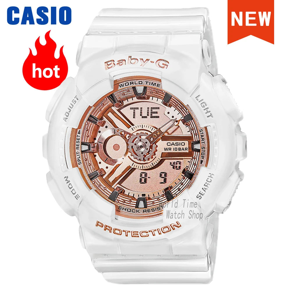 CASIO BA110X-7A1 Women White Analog/Digital Watch with White Band