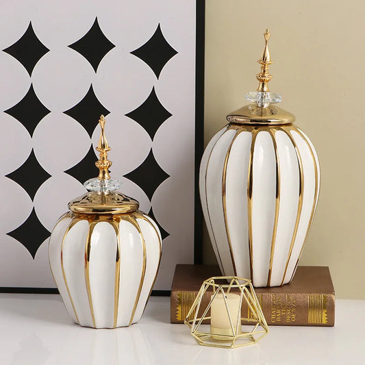 Home Decor Universal Storage Jar Luxury Ceramic Vase Ornaments