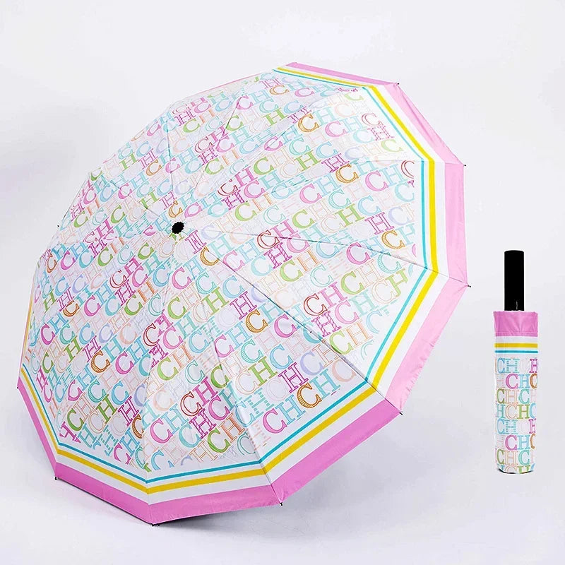 CH Alphabet Print Design Simple Style Umbrella