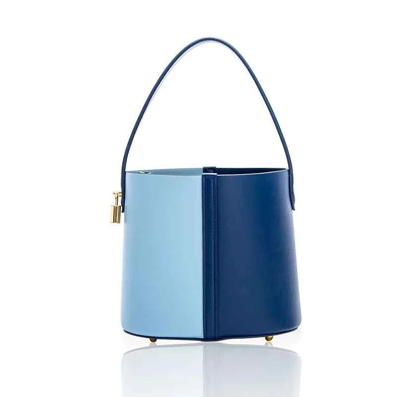 CHCH Two-tone Leather Bucket Handbag