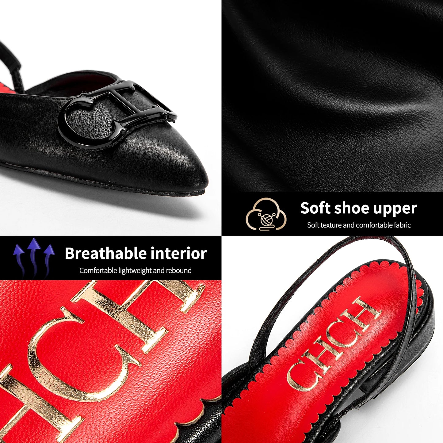 CH 2024 New Black Pointed Flat Bottomed Loafers  Shoes - Itzy bitsy