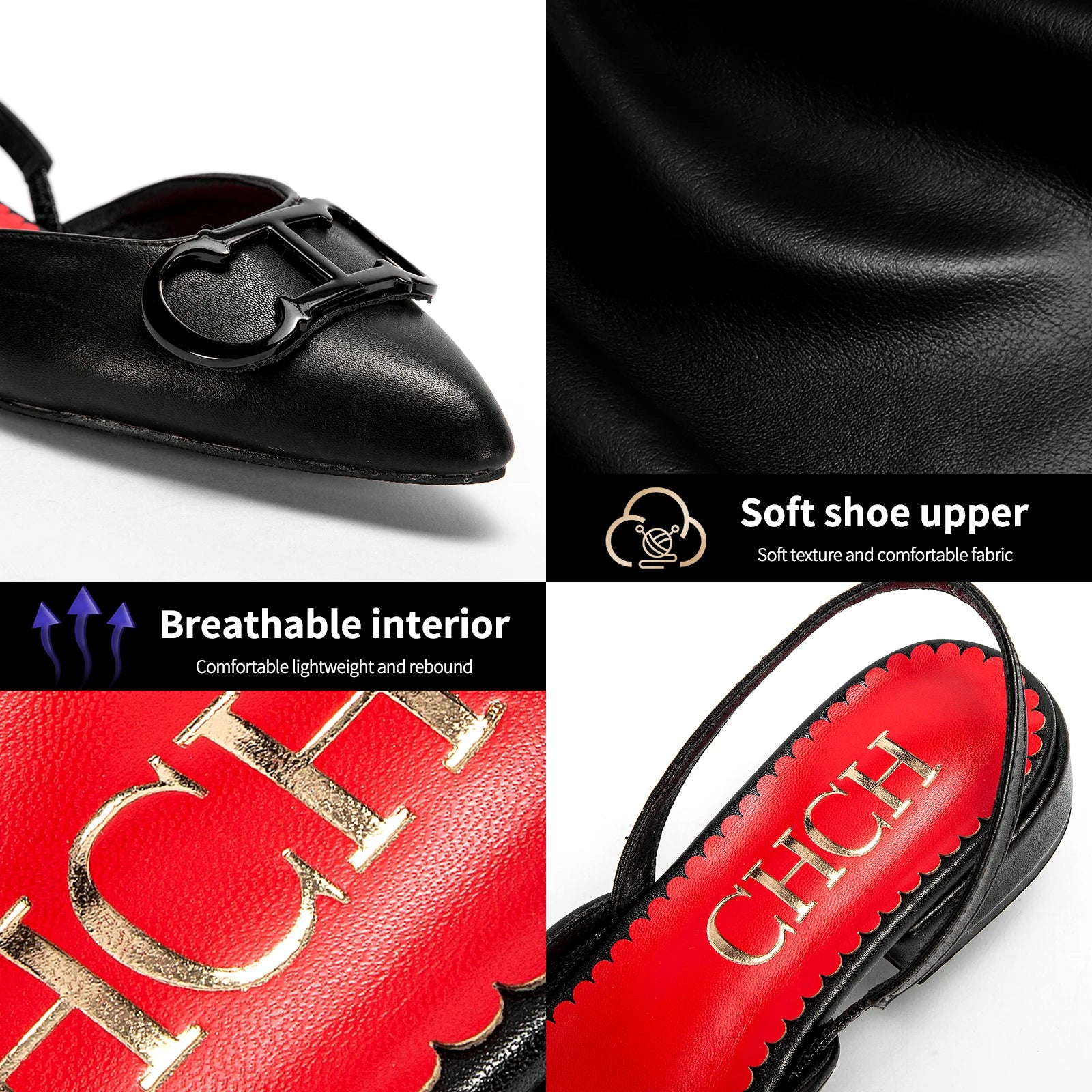 CH 2024 New Black Pointed Flat Bottomed Loafers  Shoes - Itzy bitsy