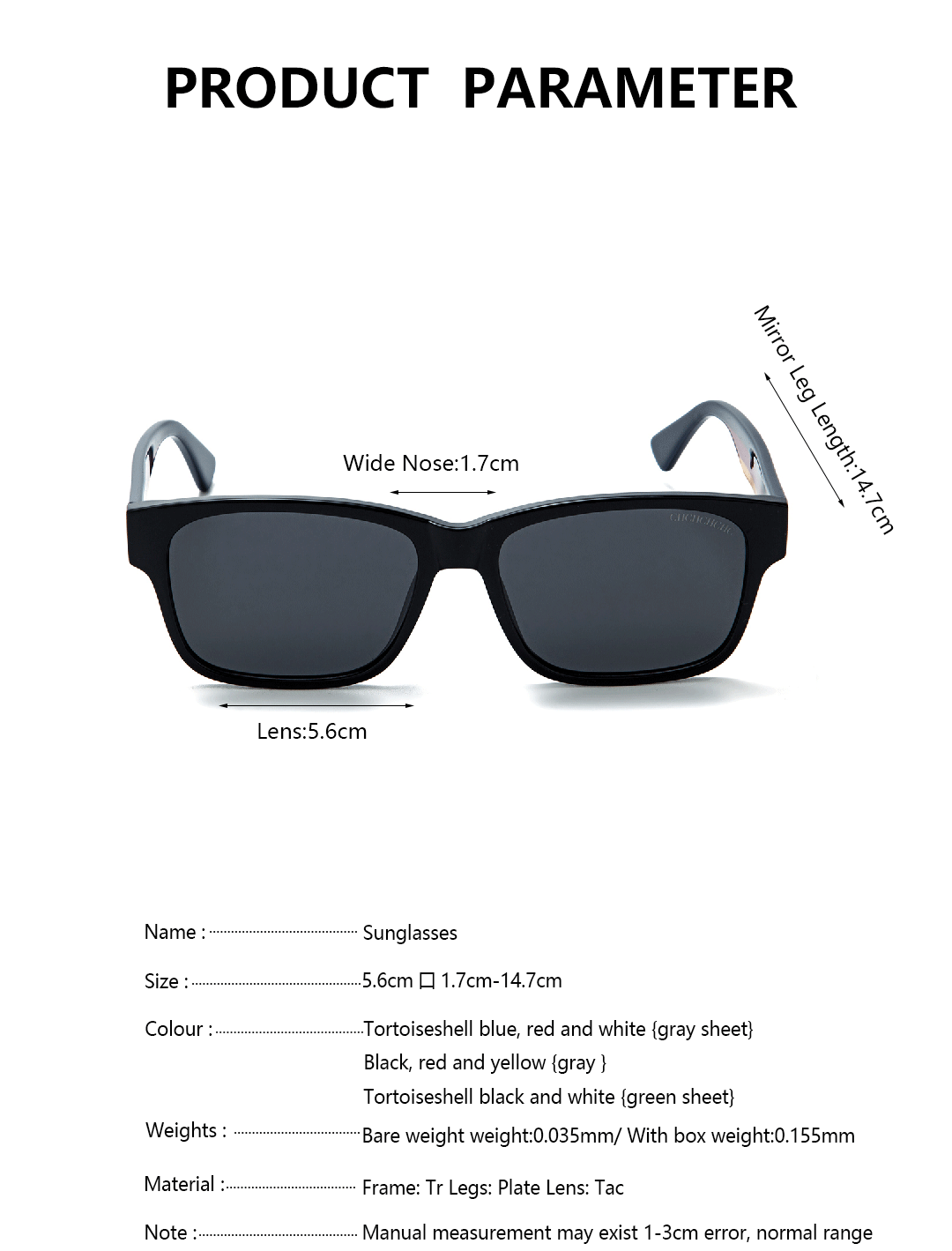 CH Square Frame Casual Style Sunglasses