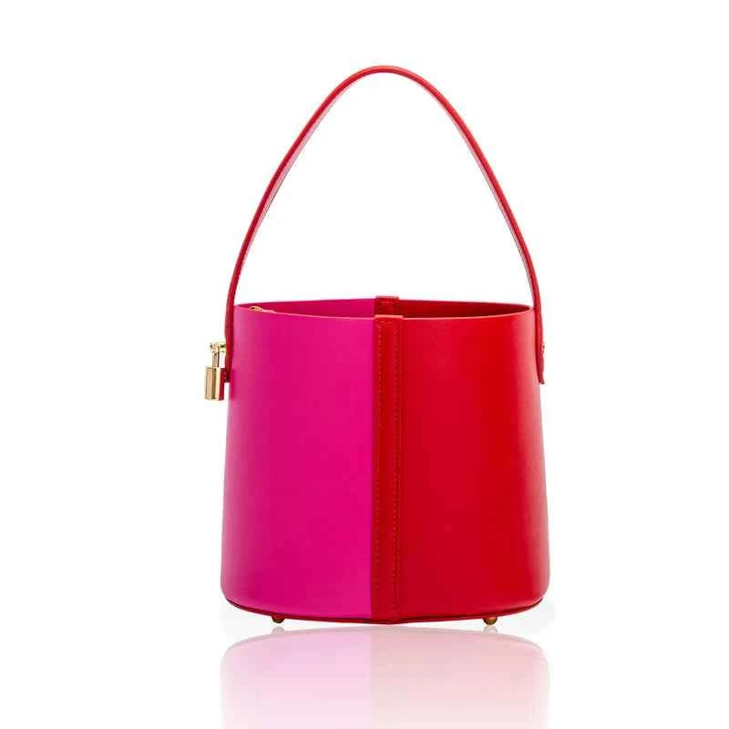 CHCH Two-tone Leather Bucket Handbag
