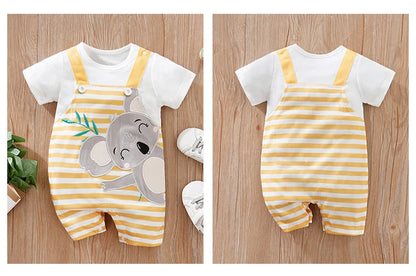 Summer Cute Koala Embroidery Baby Jumpsuit