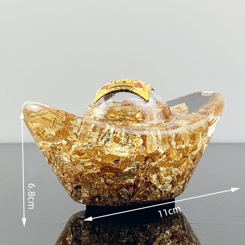 Creative Home Decoration Gold Foil Crystal Lucky Ornament
