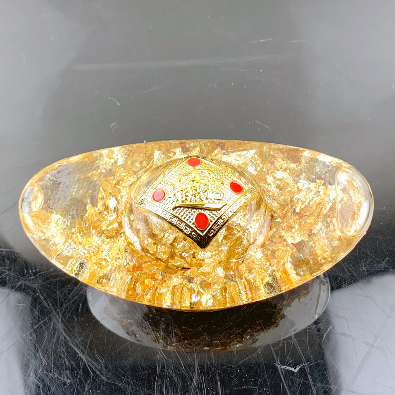Creative Home Decoration Gold Foil Crystal Lucky Ornament