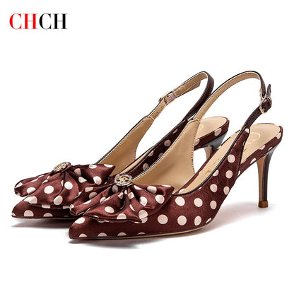 CH Elegant Bow Pointed Sandals