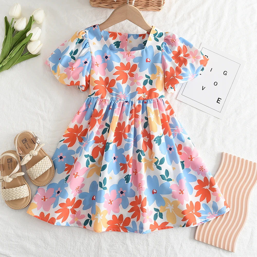 Girls Dresses 2023 Summer Floral Dress