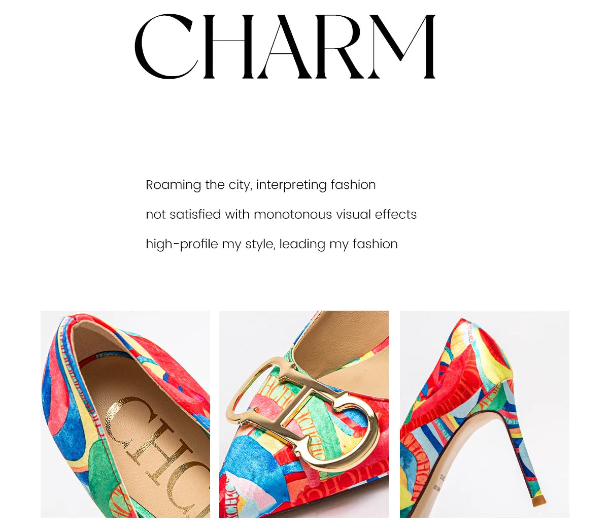 CH Exquisite Color Contrast Versatile High Heels