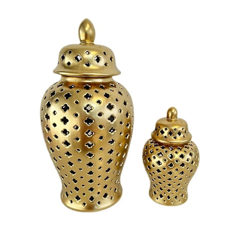 Matte Hollow Ceramic Vase Home Creative Handicrafts Jar Decor and Ornaments